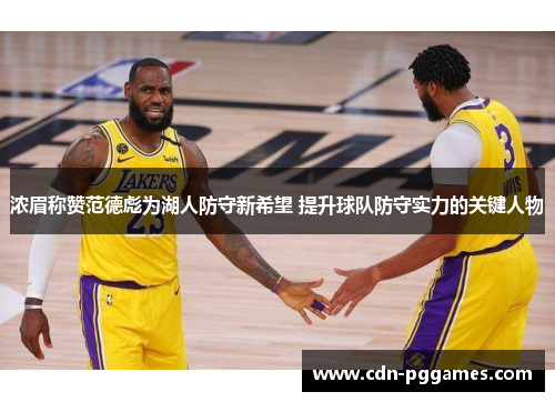 浓眉称赞范德彪为湖人防守新希望 提升球队防守实力的关键人物