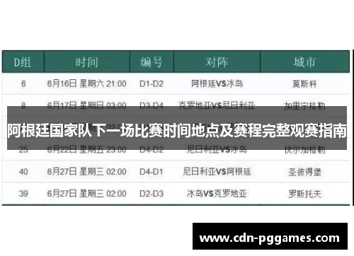 阿根廷国家队下一场比赛时间地点及赛程完整观赛指南